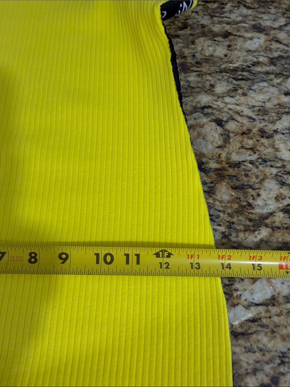 Calvin Klein Jeans Ribbed Neon Yellow Logo Side Tank Bodycon Dress S - Picture 7 of 8